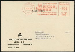 LEIPZIG C1/ 1.-10.MÄRZ 1964/ MM/ LEIPZ./ MESSE/ TECHN.MESSE/ U.KONSUMGÜTERMESSE 1964 (30.11.) AFS (Messe-Monogr.) Klar A - Zonder Classificatie