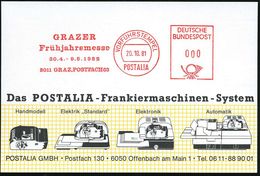 ÖSTERREICH /  BRD 1981 (20.10.) AFS: VORFÜHRSTEMPEL/POSTALIA/GRAZER/Frühjahrsmesse/30.4.-95.1982.. , Seltene Postalia-Mu - Zonder Classificatie