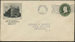 U.S.A. 1910 PU 1 C. Jefferson, Oliv: KISMET MOSCHEE, BROOKLYN N.Y. , MaWellenSt. (BROOKLYN Ohne Monat/Tag) Orts-Bf. - Le - Islam