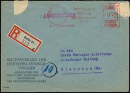 BERLIN SW 68/ DEUTSCHER/ VERLAG/ KOCHSTRASSE/ 22-26 1944 (25.9.) AFS 072 Pf. = "arisierter" Ullstein-Verlag Via Cautio-G - Judaika, Judentum