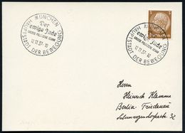 MÜNCHEN/ HDB/ Der/ Ewige Jude/ GROSSE POLITISCHE SCHAU 1937 (Nov.) SSt Klar Auf Inl.-Kt. (Bo.103) - Seenotrettung / Resc - Judaika, Judentum