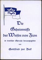 DEUTSCHES REICH 1932 "Die Geheimnisse Der Weisen Von Zion", Anti-semitisches Pamphlet,  Blauer Titel M. Davidstern-Flagg - Judaisme