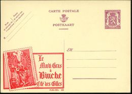 BELGIEN 1938 40 C. Reklame-P Lila: Le Mardi Gras à Binche.. = Karnevals-Tänzer (mit Typischen Federhut) Bild: Rot, Ungeb - Carnevale