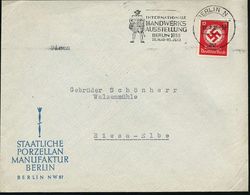 BERLIN N4/ Av/ INTERNAT./ HANDWERKS/ AUSSTELLUNG 1938 (27.5.) MWSt Auf EF 12 Dienst Auf Dienst-Bf.: STAATL. PORZELLAN MA - Porcellana