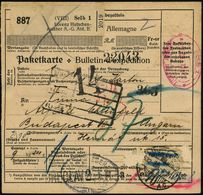 Selb 1/ Lorenz Hutschen-/ Reuther A.-G. Abt.B. 1932 (11.3.) Seltener Selbstbucher-Paketzettel + Viol. Doppeloval-PFS: SE - Porcellana
