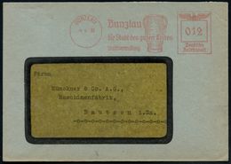 BUNZLAU/ Die Stadt Des Guten Tones/ Stadtverwaltung 1939 (4.5.) AFS = Bunzlauer Steinzeug-Krug , Kommunal-Bf. (Dü.E-5CAo - Porcellana