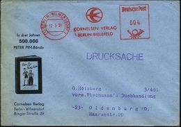 (1) BERLIN-WILMERSDORF 1/ CORNELSEN VERLAG 1951 (12.3.) AFS = Stilis. Schwalbe (= Firmen-Logo) Reklame-Bf.: PETER PIM-Ba - Autres & Non Classés