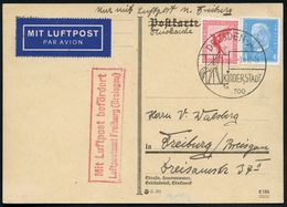 DRESDEN A/ KINDERSTADT/ Im/ ZOO 1932 (1.6.) Seltener SSt ,Type II (Giraffe) + Roter Ra.2: Mit Luftpost Befördert/ Luftpo - Sonstige & Ohne Zuordnung