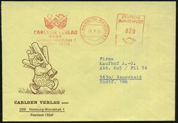 (24 A) HAMBURG-WANDSBEK 1/ CARLSEN VERLAG.. 1964 (28.9.) AFS = 2 Lesende Kinder Auf Reklame-Bf. CARLSEN VERLAG Bär Mit P - Autres & Non Classés