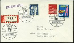 5 KÖLN 15/ INT./ KÖLNER MESSEN 1971 (15.10.) SSt + Sonder-RZ: 5 Köln 15/a/Messe Für Das Kind (NEZ Nr.9 A, IV. Auflage, U - Autres & Non Classés