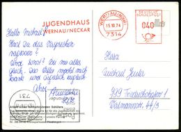 7314 WERNAU (NECKAR)/  J U G E N D H A U S / WERNAU.. 1974 (15.10.) Seltener AFS = Hauspostamt Reha-Zentrum Für Jugendel - Sonstige & Ohne Zuordnung