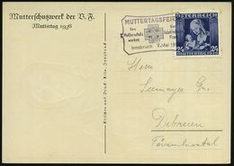 ÖSTERREICH 1936 (7.5.) Viol. SSt.: Innsbruck/MUTTERTAGSFEIER.. (Kreuz-Logo) EF 24 Gr. Dürer-Madonna Mit Jesus-Kind, Colo - Altri & Non Classificati