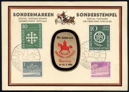 (13a) NÜRNBERG/ DEUTSCHE/ SPIELWAREN FACHMESSE 1957 (12.3.) SSt = Stilis. Schaukelpferd (= Ausstellungs-Logo) 2x Rs. + G - Non Classés