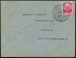 SONNEBERG THÜR./ Neue Spielzeugschau 1935 (5.7.) Seltener HWSt = 2 Holz-Reiterfiguren , Klar Gest. Bedarfs-Bf. (Bo.2 , N - Ohne Zuordnung