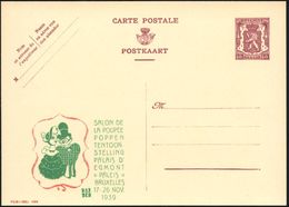 BELGIEN 1939 40 C. Reklame-P., Löwe, Lila: SALON DE LA POUPEE../PALAIS D'EGMONT 17.-26.NOV. 1939 (= 2 Komisch Kostümiert - Sin Clasificación