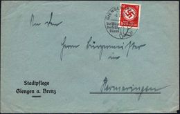 GIENGEN (BRENZ)/ Die Wiege/ Des Teddy-/ Bären 1939 (6.7.) HWSt = Teddy-Bär Auf EF 12 Pf. Dienst (Mi.D 138) Klar Gest. Fe - Non Classés