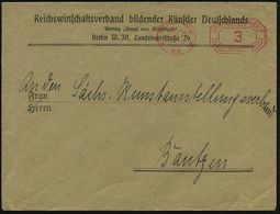 BERLIN SW/ *68II 1925 (2.2.) PFS 3 Pf. Auf Vordr.Bf.: Reichswirtschaftsverband Bildender KünstlerDeutschlands (Verlag "K - Autres & Non Classés