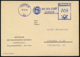 LEIPZIG/ C1/ RAT DER STADT 1956 (19.4.) Blauer AFS = DDR-Dienstfarbe (5-Jahrplan-Logo) Klar Gest. Dienst-Kt.:  MUSEUM DE - Musea