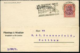 FRANKFURT (MAIN)/ *1*/ DEUTSCHE KUNST/ AUSSTELLUNG 1922 (9.6.) Seltener MWSt = Jugendstil-Ausstellung-Komplex Darmstadt  - Autres & Non Classés