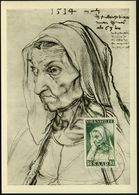 SAARLAND 1955 (10.12.) Volkshilfe, Kompl. Satz = Dürer-Zeichnungen + Je ET-SSt (SAARBRÜCKEN 2), 3 Ersttags-Maximumktn.   - Autres & Non Classés