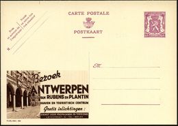 BELGIEN 1938 40 C. Reklame-P., Lila: ANTWERPEN/STAD VAN  R U B E N S  EN PLANTIN.. (Arkadenhaus) Ungebr, (Mi.P 202 I / 3 - Altri & Non Classificati