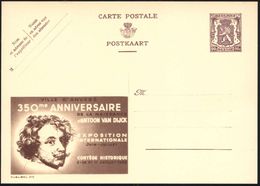 BELGIEN 1948 90 C. Reklame-P Löwe, Braunlila: 350me ANNIVERSAIRE/..A.VAN DIJCK  = Internat. Van Dijck - Ausstellung 1949 - Autres & Non Classés