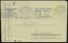 WÜRZBURG 2/ I/ Würzburgs/ Ruhm/ TILMAN/ RIEMENSCHNEIDER.. 1943 (8.11.) Seltener BdMWSt., 2 Texte = Kopfbild Riemenschnei - Skulpturen