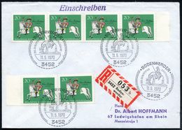 3452 BODENWERDER/ 250.GEBURTSTAG ERSTAUSGABE/ ..VON MÜNCHHAUSEN 1970 (11.5.) SSt = "halbiertes" Pferd Von Münchhausen (i - Schrijvers