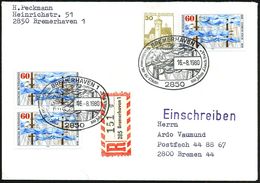 2850 BREMERHAVEN 1/ ..100 JAHRE "Gorch Fock" 1980 (16.8.) SSt (Takelage) 2x Auf 3 X 60 Pf. Gorch Fock = Pseudonym Des Di - Escritores