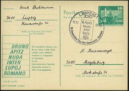 7010 LEIPZIG 1/ B.Apitz/ Nuda/ Inter/ Lupoj/ ..Tag Des Esperanto-Buches 1980 (15.12.) SSt = Bruno Apitz, Antifaschistisc - Schriftsteller