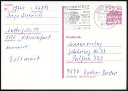 8720 SCHWEINFURT 1/ Mf/ RÜCKERTSTADT/ 1788-1988/ FRIEDR./ RÜCKERT.. 1988 MWSt = Kopfprofil Rückert = Autor, Orientalist, - Ecrivains