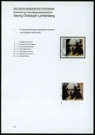 B.R.D. 1992 (Apr.) 100 Pf. "250. Geburtstag Georg Christoph Lichtenberg", 23 Verschied. Color-Alternativ-Entwürfe D. Bun - Ecrivains