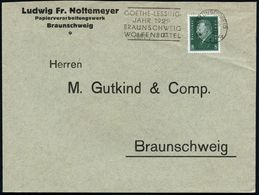 BRAUNSCHWEIG/ *1as/ GOETHE-LESSING-/ JAHR 1929.. 1929 (Febr.) MWSt Klar Auf Bedarfs-Bf. (Bo.S 88 A , Nur In 2 Orten Verw - Schriftsteller