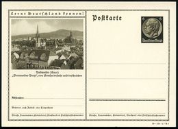 Dudweiler (Saar) 1939 6 Pf. BiP Hindenbg. , Braun: "Brennender Berg", Von Goethe Besucht U. Beschrieben, Ungebr. (Mi.P23 - Ecrivains