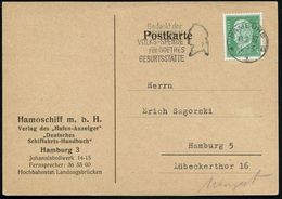 HAMBURG/ *1a/ Gedenkt D./ DEUTSCHEN/ VOLKS-SPENDE/ FÜR GOETHES/ GEBURTSSTÄTTE 1932 (März) MWSt (Kopfsilhouette) Klar Ges - Schrijvers