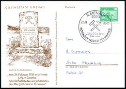 6300 ILMENAU 1/ J.W.v.GOETHE/ 1784-1796/ SCHACHT NEUER JOHANNES 1984 (22.9.) SSt (2 Bergbau-Hämmer) Auf Passender Sonder - Ecrivains