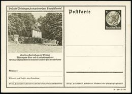 Weimar 1938 6 Pf. BiP Hindenbg., Braun, Sonderform: "Besucht Thüringen..!": Goethe's Gartenhaus , Ungebr. (Mi.P 236) - R - Schriftsteller