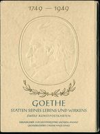 Weimar 1949 Amtl. Color-Jubil.-Sonderkarten: GOETHE /STÄTTEN SEINES LEBENS , Kompl. Serie Von 12 Karten (Druckvermerk Ca - Scrittori