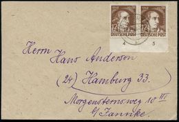 S.B.Z. 1949 (18.9.) 12 + 8 Pf. Goethe Nach Tischbei, Reine MeF: Unterrand-Paar , Klar Gest. (TEMPLIN) Portorichtiger Fer - Schrijvers