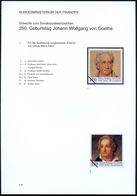 B.R.D. 1999 (Juni) 110 Pf. "250. Geburtstag Joh. W. V.Goethe", 27 Verschied. Color-Alternativ-Entwürfe Der Bundesdrucker - Schrijvers