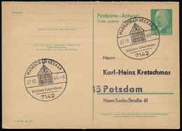 7142 MARBACH (NECKAR)/ Schillers Geburtshaus 1965 (27.10.) HWSt = Schiller-Museum, 2x Auf DDR-Antwort-P. 10 Pf. Ulbricht - Escritores