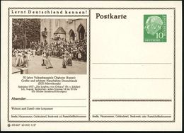 Ötigheim 1957 10 Pf. BiP Heuss I, Grün: .."Die Jungfrau V. Orleans" (Fr.v.Schiller).. (Tanzszene) Ungebr. (Mi.P 24/269)  - Schriftsteller