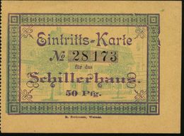 Weimar 1911 (ca.) Orig. Eintrittskarte "Schillerhaus" (Schillerhaus) Mit Dekorat. Grafik - Rudern & Regattas / Rowing /  - Scrittori