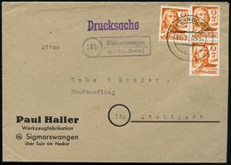 WÜRTTEMBERG 1948 (11.8.) Schiller 2 Pf. Orange, Reine MeF: 3 Stück , Klar Gest.: 2K-Steg: SULZ (NECKAR) + PSt.II-Ra: (14 - Writers