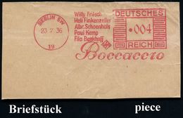 BERLIN SW/ 19/ Willy Fritsch/ Heli Finkenzeller../ Ufa/ Bocaccio 1936 (23.7.) Seltener AFS = Verfilmung Des "Decamerone" - Ecrivains