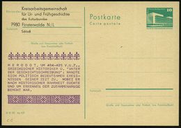 Finsterwalde 1984 Amtl. P 10 Pf. PdR, Grün + Amtl. Zudruck: HERODOT, UM 484 - 425.."VATER DER GESCHICHTSSCHREIBUNG" , Un - Schriftsteller