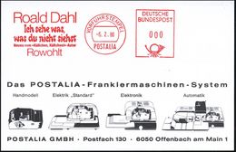 B.R.D. 1980 (6.2.) AFS: VORFÜHRSTEMPEL/POSTALIA/Roald Dahl/Ich Sehe Was, Was Du Nicht Siehst../Rowohlt (R. Dahl, 1916-19 - Scrittori