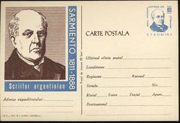 RUMÄNIEN 1961 30 B. Sonder-P. "150. Geburtstag D.F. Sermiento" = Argentin. Autor, Pädagoge, Politiker (Brustbild) Ungebr - Ecrivains