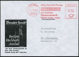 3001 VELBER/ ..Theater Heute/ D.deutsche/ Theaterzeitschrift/ Friedrich Verlag 1968 (17.12.) AFS Auf Reklame-Bf.: Theate - Théâtre