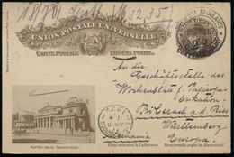 URUGUAY 1922 (Juni) 2C./3 C. BiP Braun: TEATRO SOLIS (MONTEVIDEO) , 2K: ESTAFETA AMBULANTE (= Mobiles PA) + TS.: MONTEVI - Teatro
